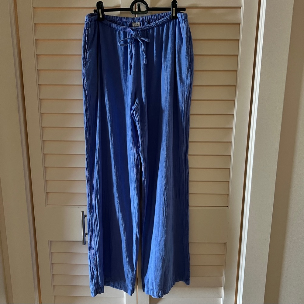 Blanco by Nature Blue Wide-Leg cotton Pants